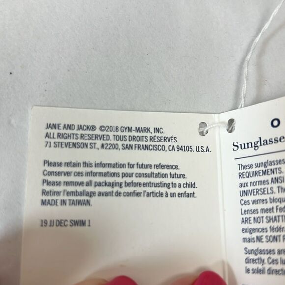 Janie and Jack 100030496 Boy 0-2 clear sunglasses NWT - Picture 7 of 9